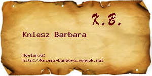 Kniesz Barbara névjegykártya