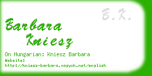 barbara kniesz business card